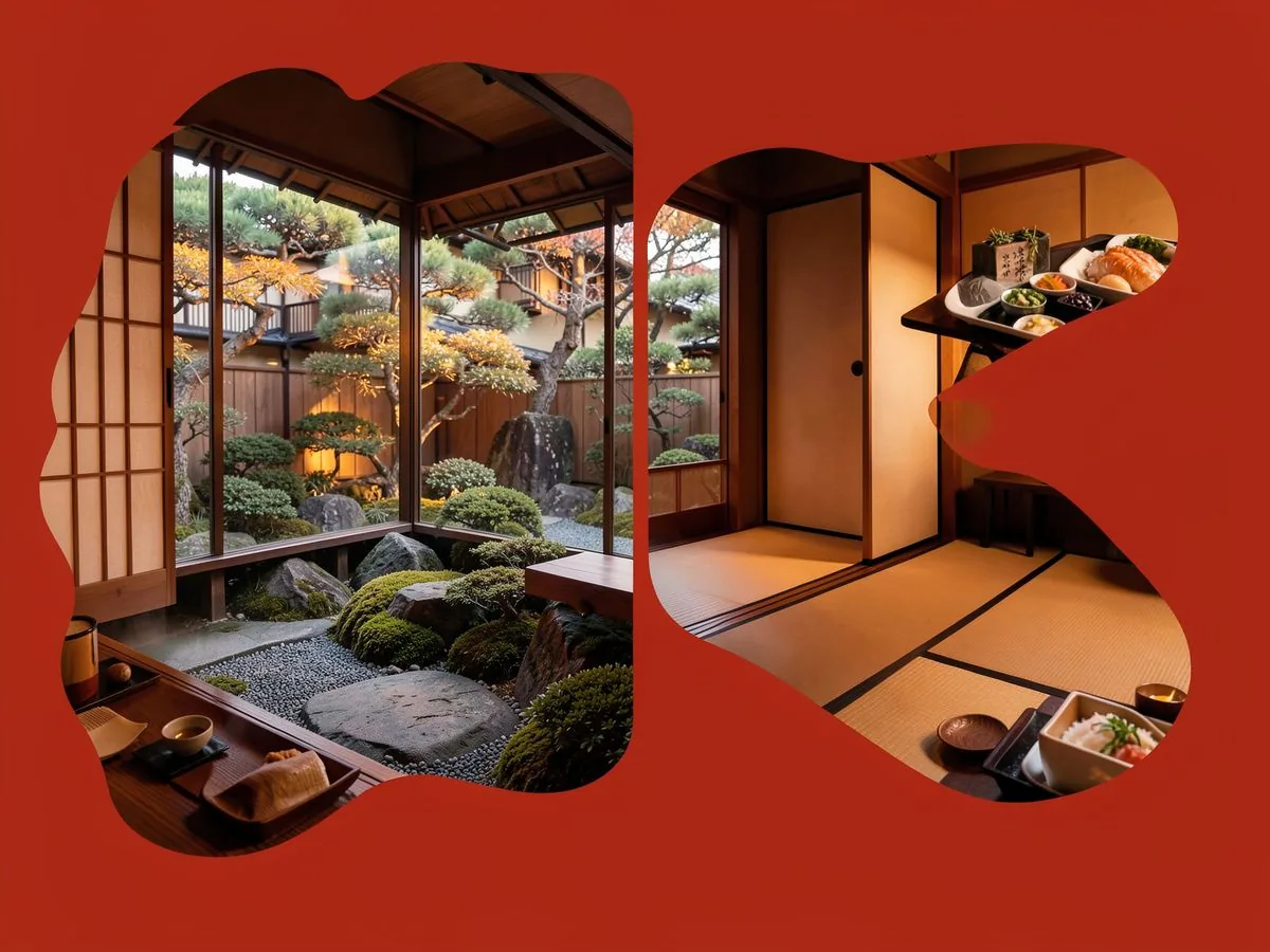 Traditional Japanese ryokan with garden view